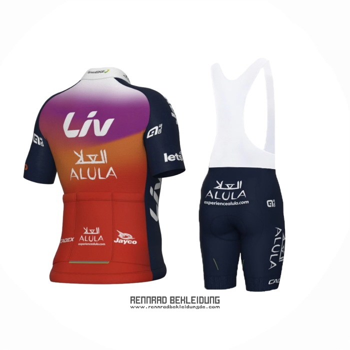 2024 Fahrradbekleidung Jayco AlUla Rosa Orange Trikot Kurzarm Und Tragerhose